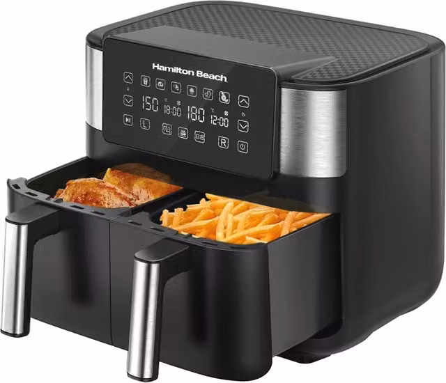 Hamilton Beach HealthyCook 8L Dual Air Fryer with 2 Drawers and SYNC Function, Black, HB4006 – 7