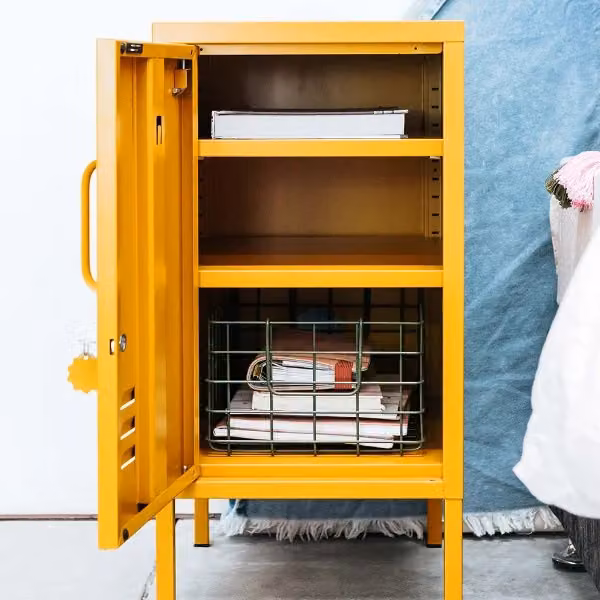 Mustard Made The Shorty To The Left Freestanding Metal Storage Cabinet in Matt Yellow, W/D/H: 72 x 35 x 46 cm – 3