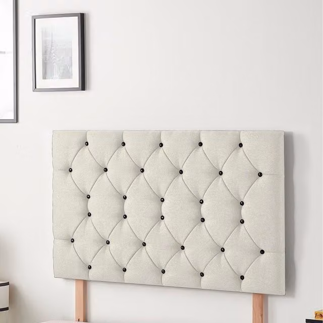 Somnior Beds Ltd Savoy Upholstered Plush Velvet Divan Headboard, White, W/H: 180 x 81.28 cm