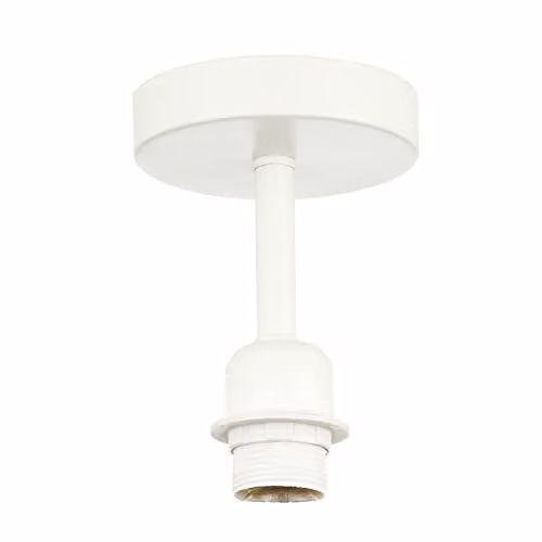 Happy Homewares Industrial Metal Ceiling Light Fitting in White, W/D/H: 12 x 12 x 17 cm – 1