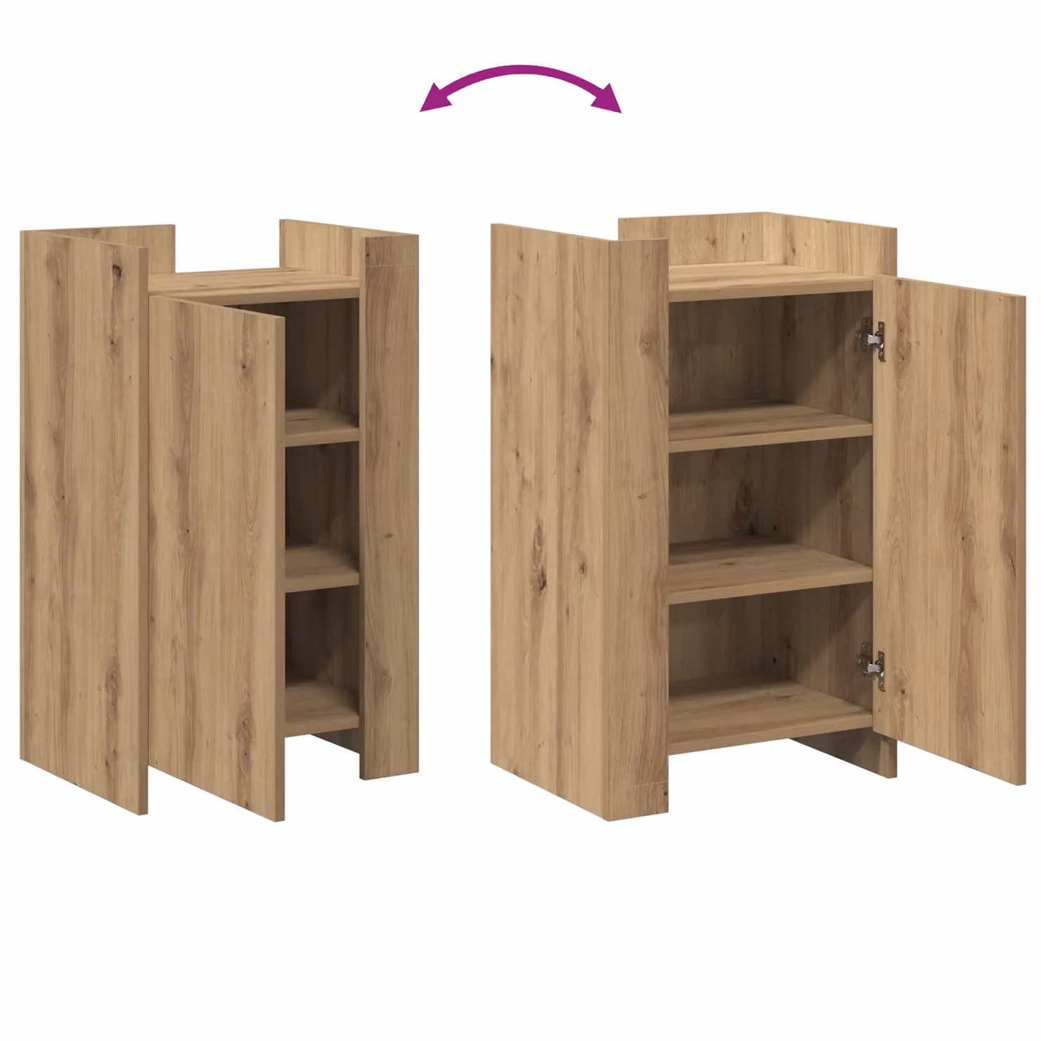Berkfield Home Artisan Oak Sideboard in Brown, W/D/H: 45 x 35 x 75 cm – 5