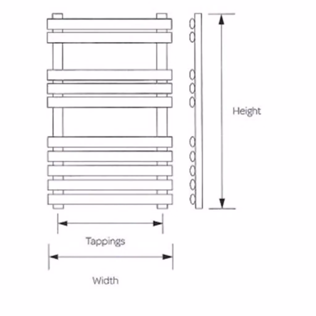 Clifton Stainless Steel Vertical Bathroom Towel Radiator in Silver, H x W: 120 x 50 cm – 3