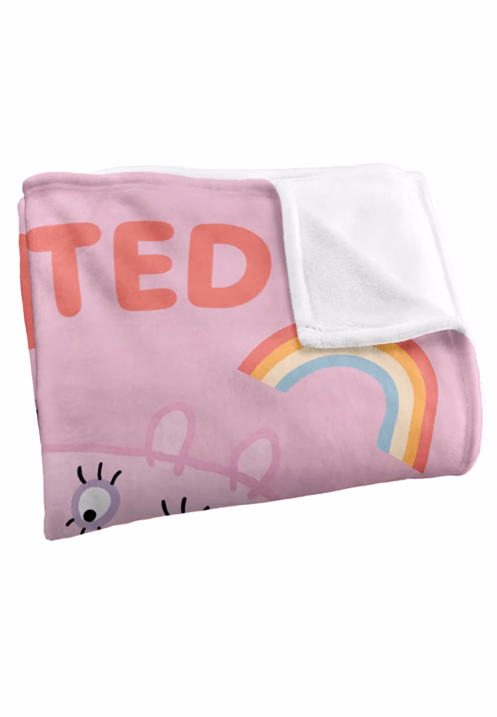 Hasbro Peppa Pig Promoted To Big Sister Silky Touch Super Soft Fleece Blanket in White and Pink, W/D/H: 152.4 x 127 x 1 cm – 2