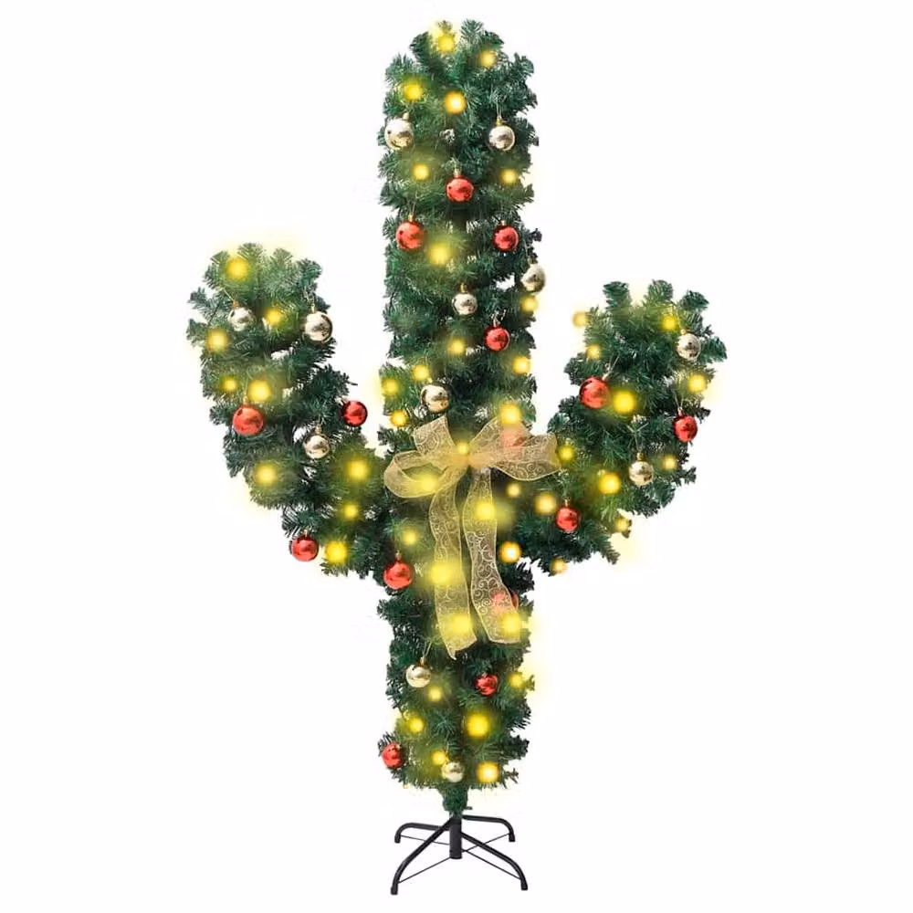 Berkfield Home Beautiful Christmas Cactus with Stand and LED, Green, Height: 180 cm – 3