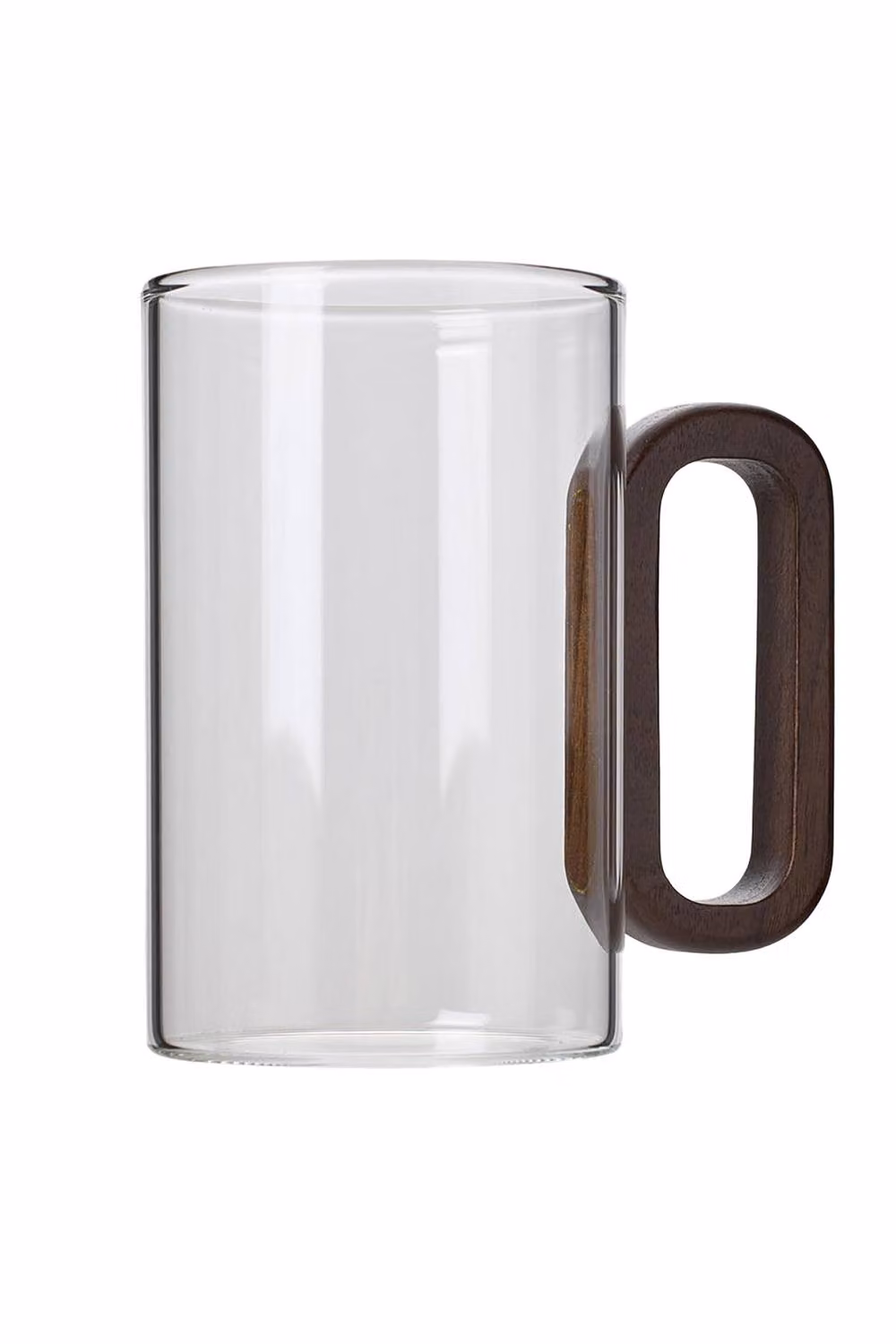 ExtraStar Set of 4 Clear Borosilicate Glass Mugs with Wooden Handles – 3