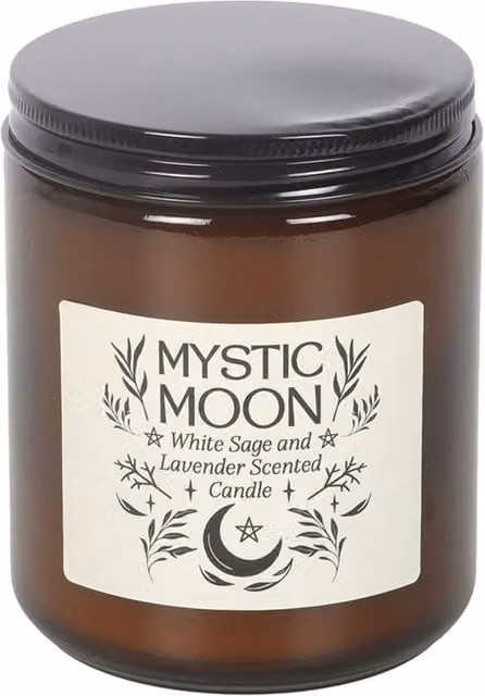 Something Different Mystic Moon Sage & Lavender Scented Candle in Amber Glass – 1