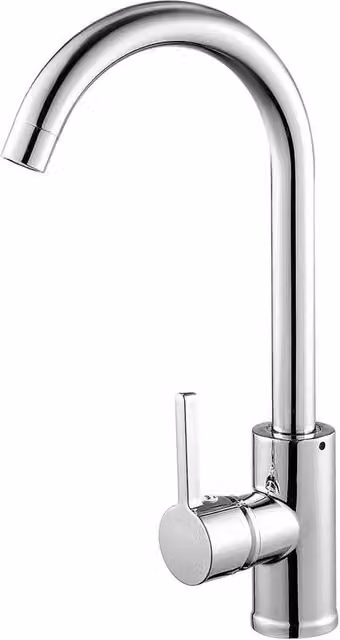 Kelvenix Mono Chrome Single Lever Kitchen Sink Mixer Tap in Silver, W/D/H: 52 x 34 x 15 cm