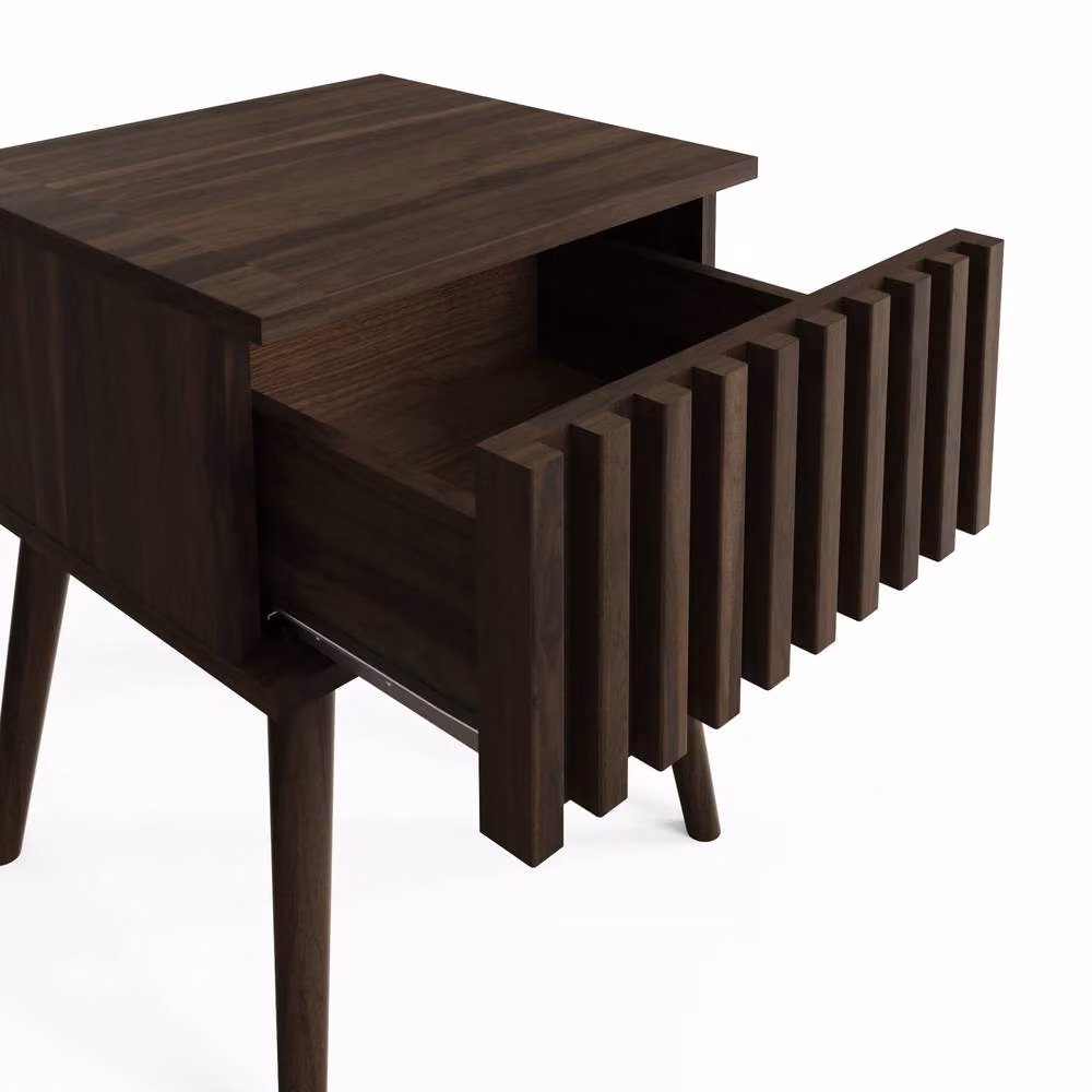 GFW Rowan Mid-Century Square Lamp Table in Walnut Wood – 3