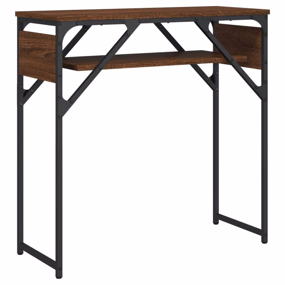 Berkfield Home Console Table with Shelf, Brown Oak, W/D/H: 75 x 30 x 75 cm – 2