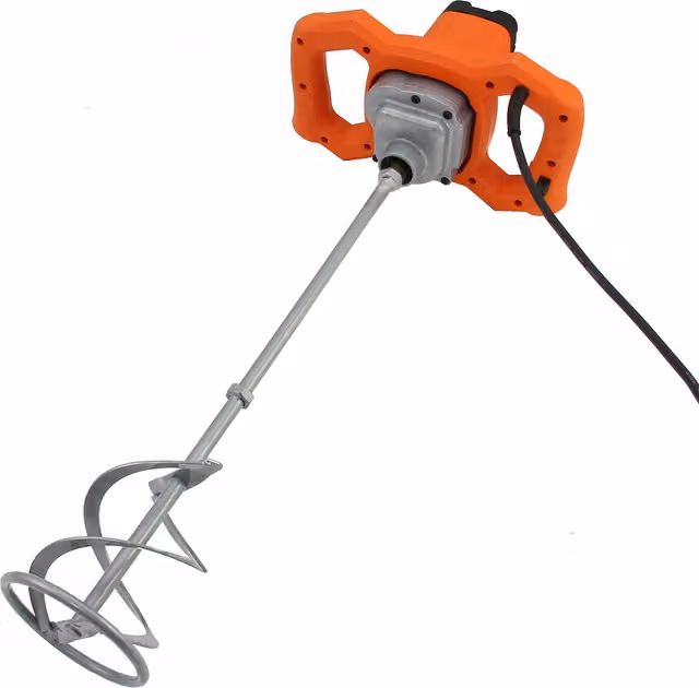 T-Mech Hand-Held Electric Paddle Mixer 1600W Orange, 140mm Mixing Paddle with M14 Thread – 1