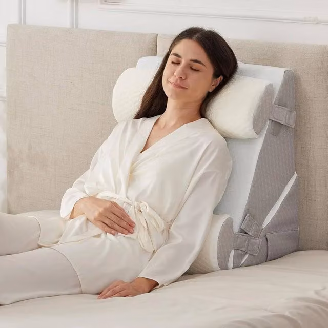 Havendro White 10-in-1 Memory Foam Bed Wedge Pillow for Neck, Back and Knee Support