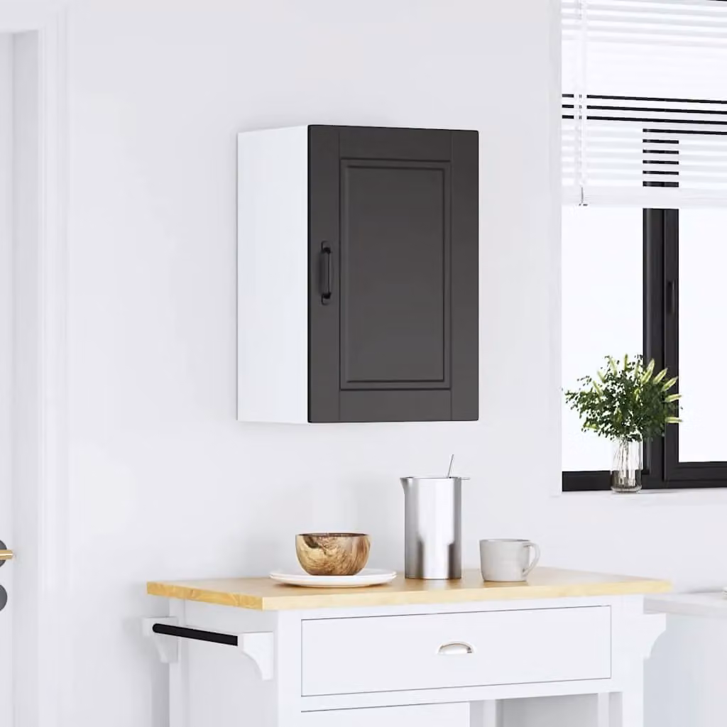 Berkfield Home Porto Black Matt Engineered Wood Kitchen Wall Cabinet – 2