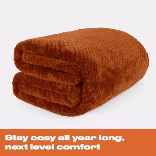 OHS Orange Fleece Throw Blanket, W/D/H: 150 x 200 cm – 5