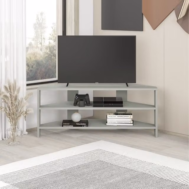 Decortie Thales Modern Corner TV Unit in Green, Width: 110 cm – 1