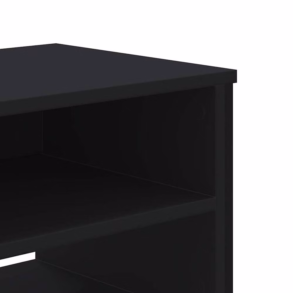 Berkfield Home TV Cabinet in Black Matt MDF and Metal, W/D/H: 122 x 34 x 41 cm – 4