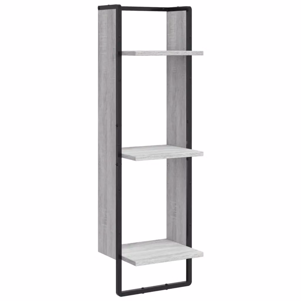 Berkfield Home 3-Tier Wall Mounted Shelf in Grey Sonoma, W/D/H: 30 x 25 x 100 cm – 2