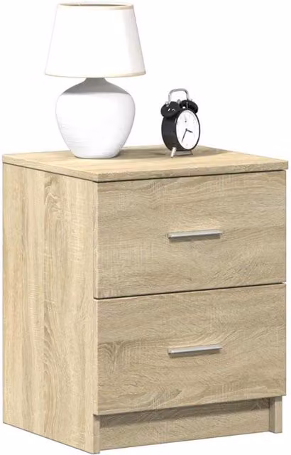 Berkfield Home Set of 2 Sonoma Oak Bedside Cabinets with 2 Drawers in Grey, W/D/H: 40 x 36 x 50 cm – 1