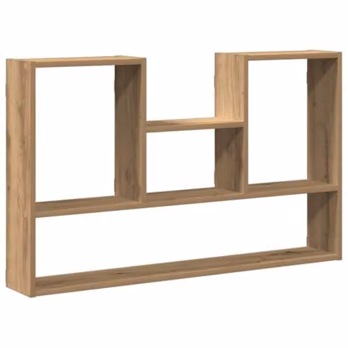 vidaXL Modern Wall Mounted Shelf in Artisan Oak Brown, W/D/H: 99 x 15 x 60 cm – 1