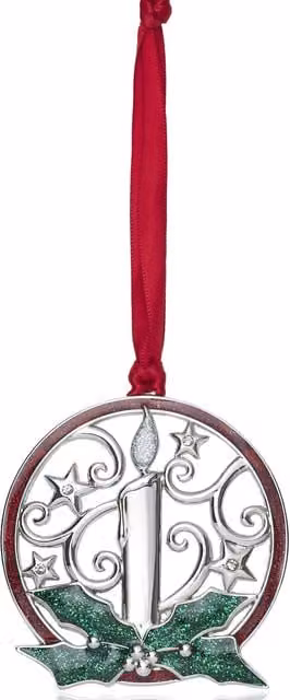 Silver Editions Metal Advent Candle Decoration in Silver, Green and Red