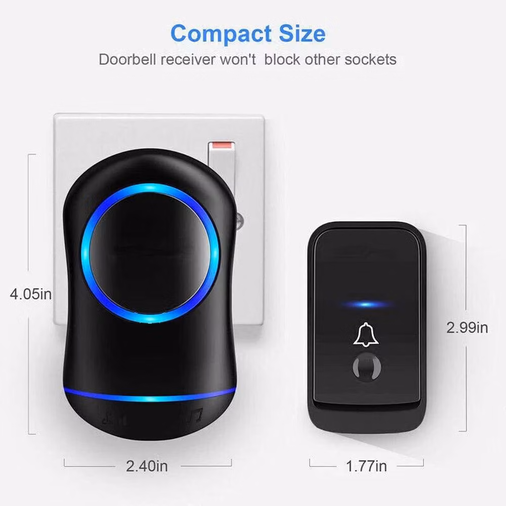 FLAVORA Wireless Doorbell in Black – 2