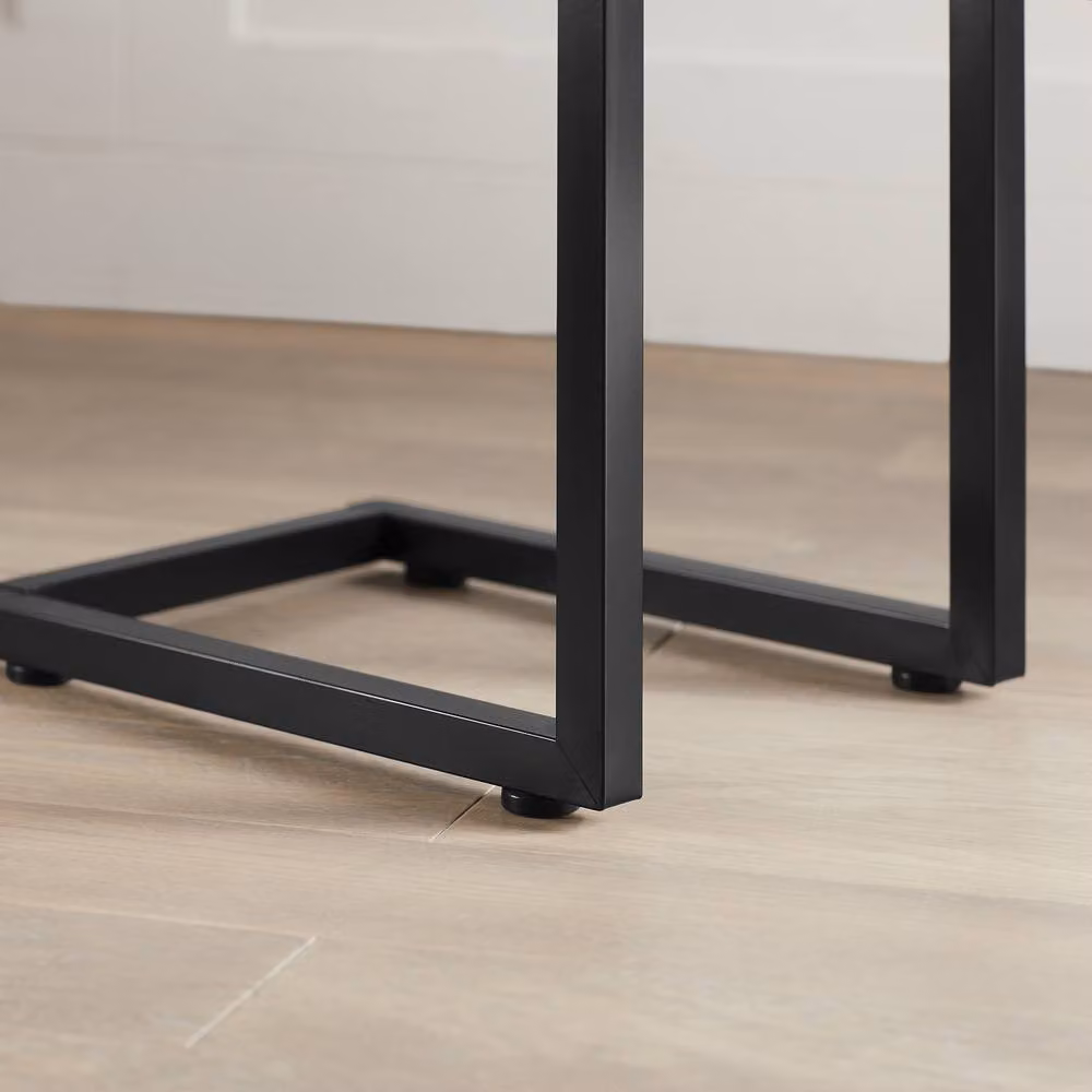 SoBuy Industrial C-Shaped Side Table with Metal Frame and MDF Laminate in Grey and Black – 4
