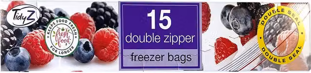 AIL Pack of 15 Transparent Double Zipper Freezer Food Bags – 1