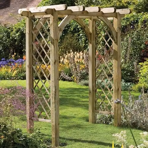 Forest Garden Ultima Pergola Arch Brown Wood Trellis Side Panel H: 182 cm, W: 130 cm – 3