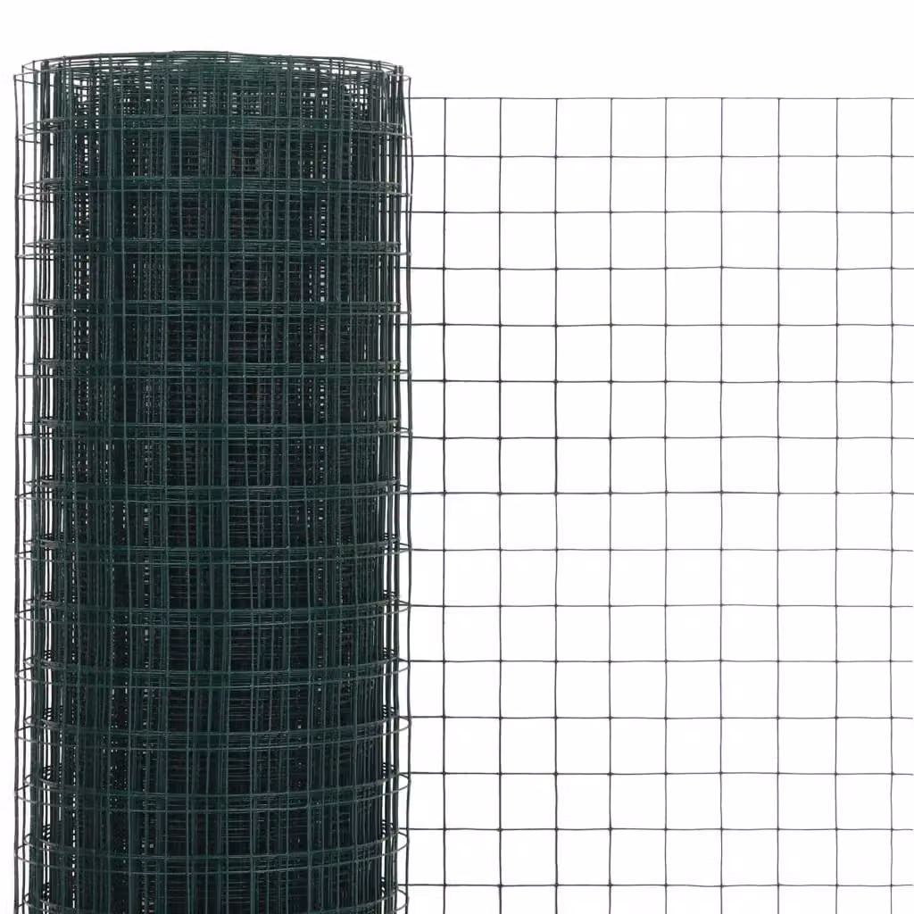 Berkfield Home Green PVC Coated Steel Chicken Wire Fence, 10 x 1.5 m – 2
