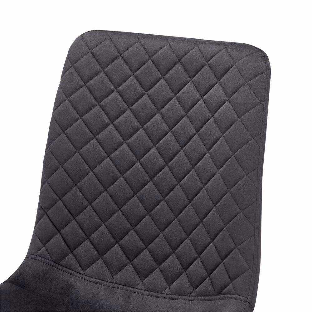 SPETLEK Set of 2 Black Velvet Dining Chairs with Metal Legs – 3
