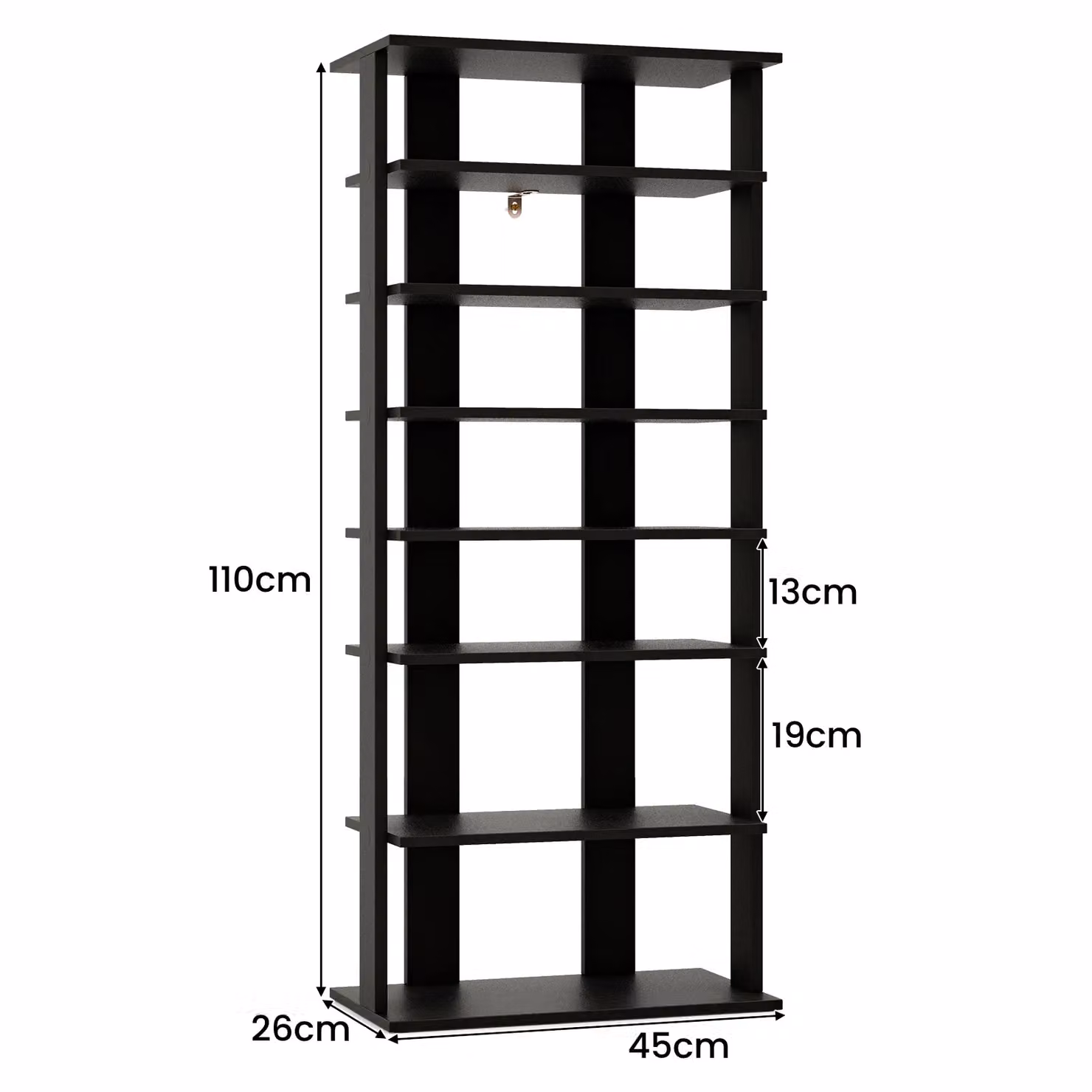 Costway 7-Tier Double Corner Shoe Rack and Vertical Display Shelf in Black – 2
