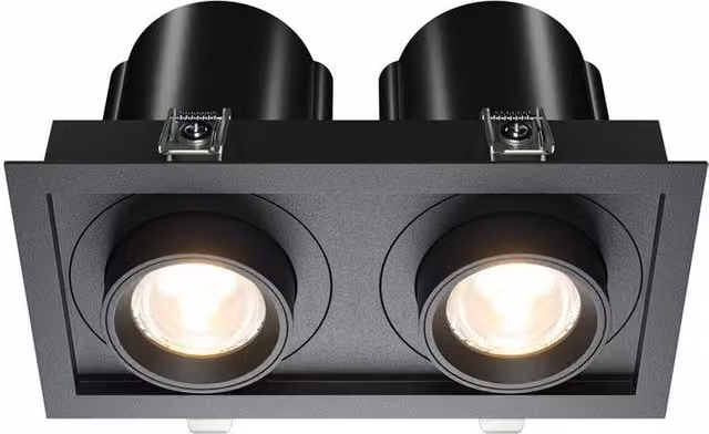 Netlighting Hidden Twin Recessed LED Downlight, Black, 3000K, 1400lm