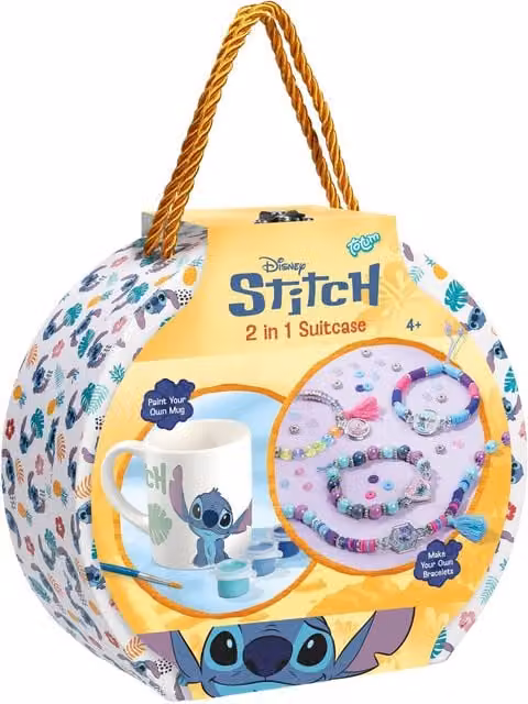 Totum Disney Stitch 2 in 1 Suitcase Mug and Bracelets Set, Multicolour
