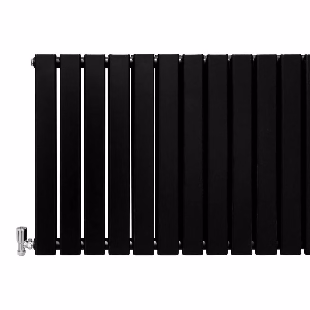 Monstershop Designer Flat Panel Steel Radiator in Black, W: 140 cm, H: 60 cm – 3