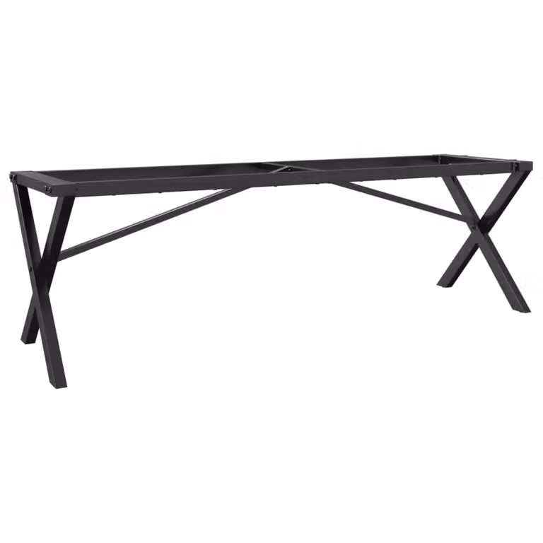 Berkfield Home X-Frame Coffee Table Legs in Black Cast Iron, W: 140 cm, D: 30 cm, H: 43 cm