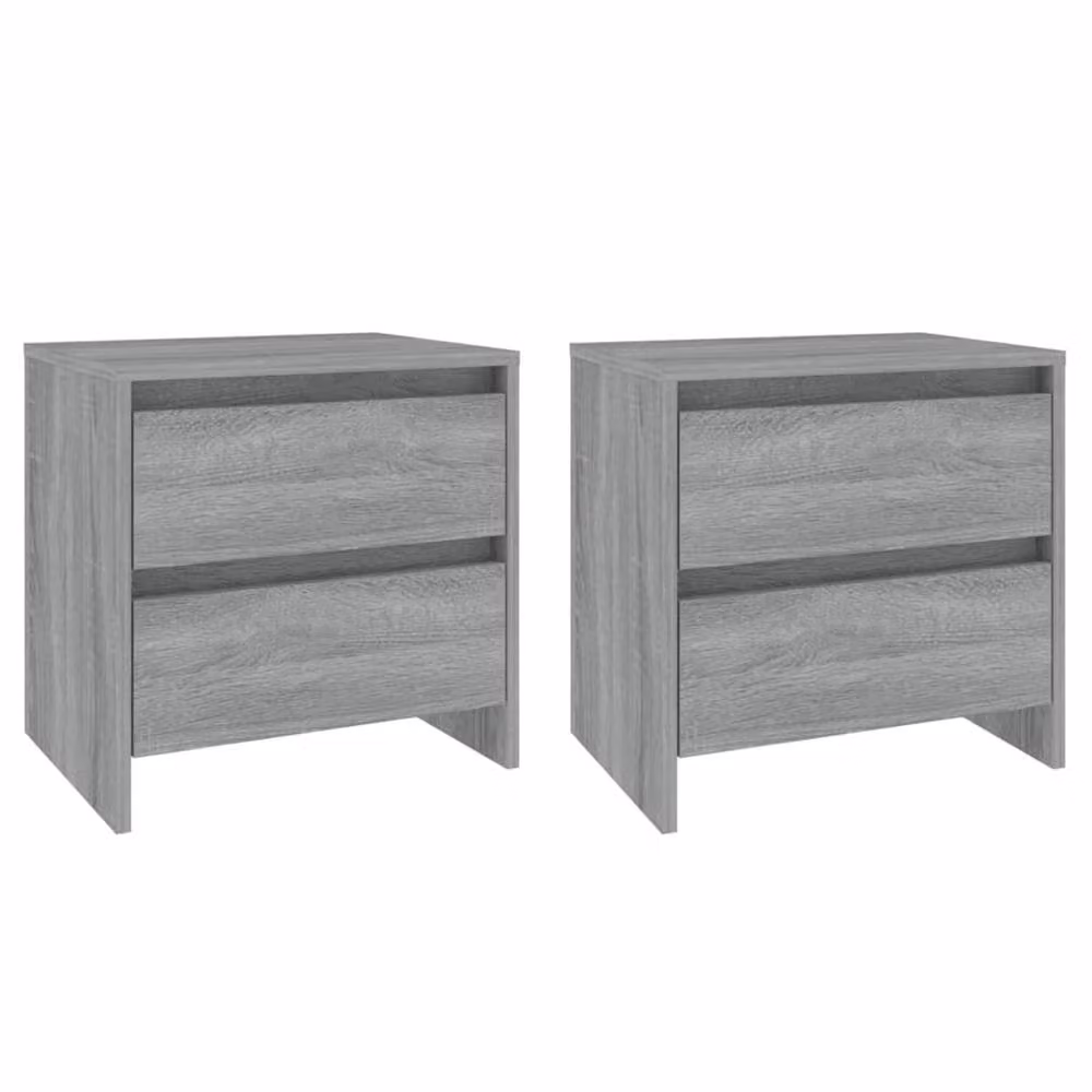 Berkfield Home Elegant Bedside Cabinets, 2 Piece Set, Grey Sonoma, W: 45 cm, D: 34.5 cm, H: 44.5 cm – 2