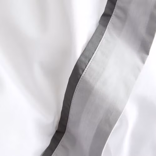 Bianca Mayfair 200 Thread Count Cotton Percale Single Duvet Cover Set with Pillowcase White/Silver/Grey, Duvet Cover: 135 x 200 cm, Pillowcase: 50 x 75 cm – 2