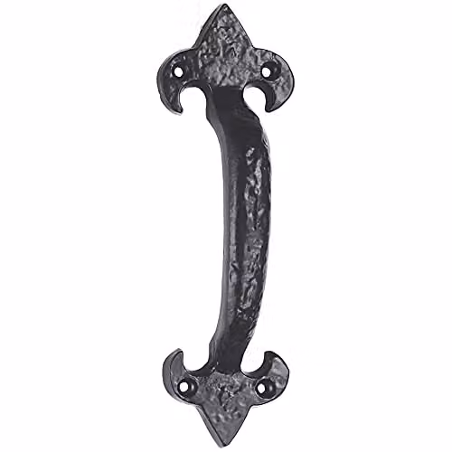 Loops Traditional Forged Iron Pull Handle in Black Antique, W: 13.2 cm, H: 5.0 cm – 2
