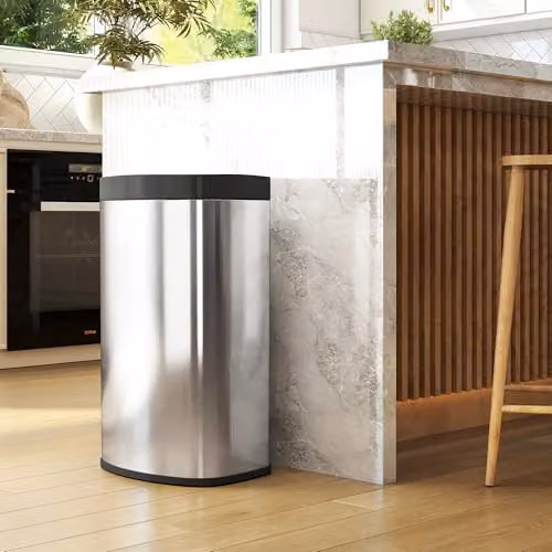 HOMCOM 55L Automatic Sensor Kitchen Bin in Silver, W/D/H: 38.0 x 28.5 x 69.0 cm – 8