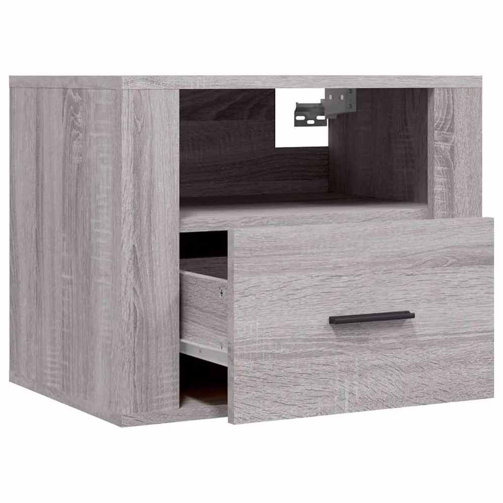 Berkfield Home Wall-mounted Bedside Cabinets, 2 Pack, Grey Sonoma, W: 50 cm, D: 36 cm, H: 40 cm – 3