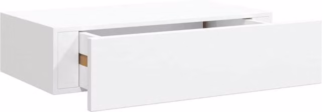 Berkfield Home Wall-mounted Drawer Shelf in White, W/D/H: 40 x 23.5 x 10 cm