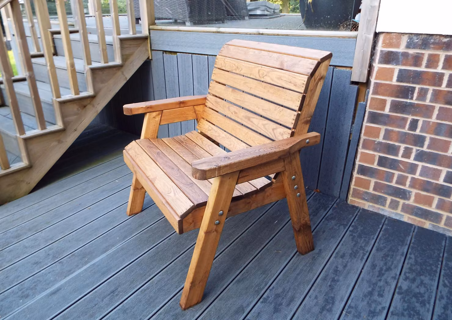 Charles Taylor Trading Rustic Brown Solid Wood Grand Garden Chair – 2