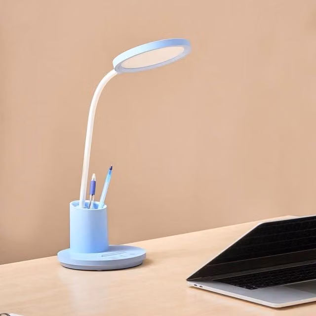 Wyld and Coco Blue LED Desk Lamp with Adjustable Arm, Stepless Dimmer and 3 CCT Modes – 1