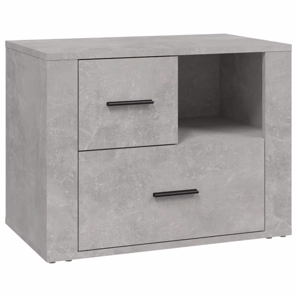 Berkfield Home Classic Bedside Cabinet in Concrete Grey, W: 60 cm, D: 36 cm, H: 45 cm – 2