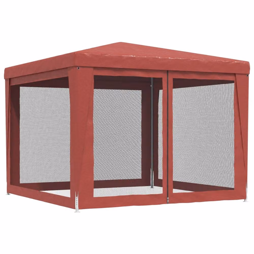 Berkfield Home Party Tent with 4 Mesh Sidewalls, Red, W: 3 m x D: 3 m x H: 3 m – 4