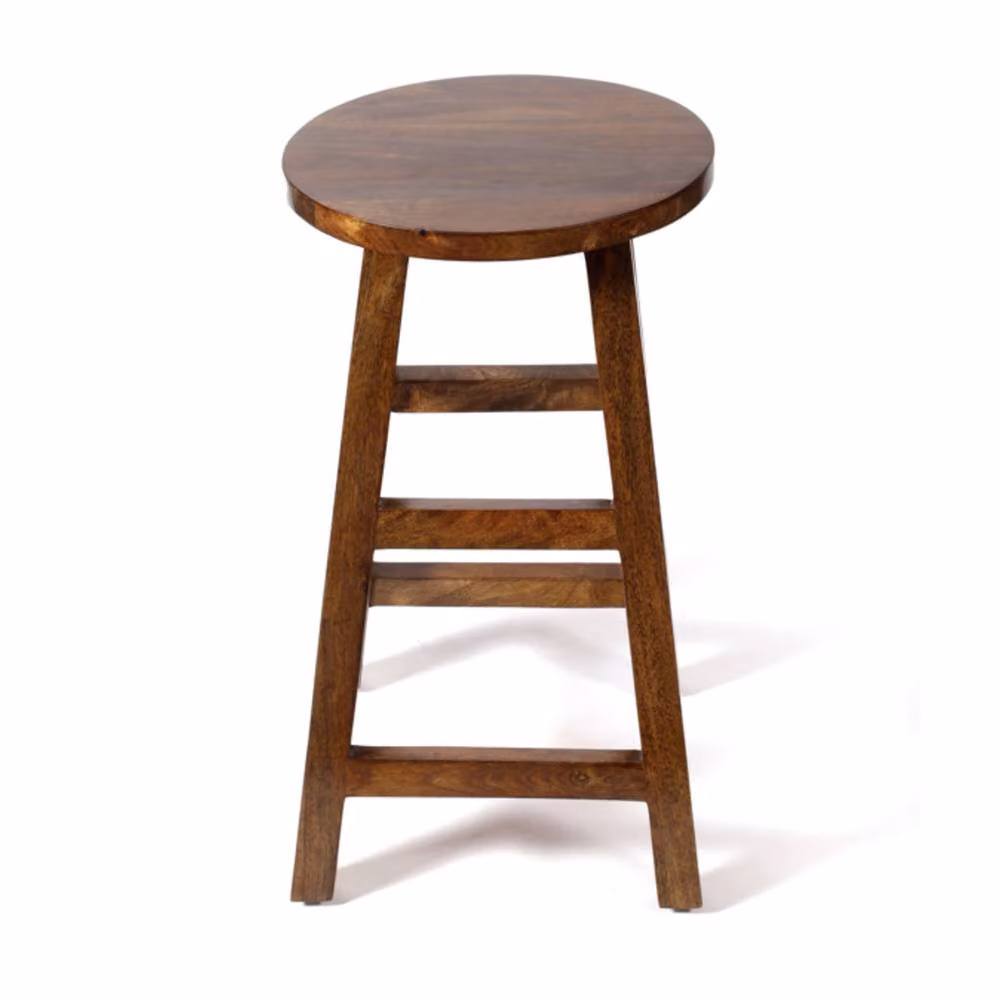 Elm Home And Garden Solid Mango Wood Breakfast Bar Stool in Dark Brown – 2
