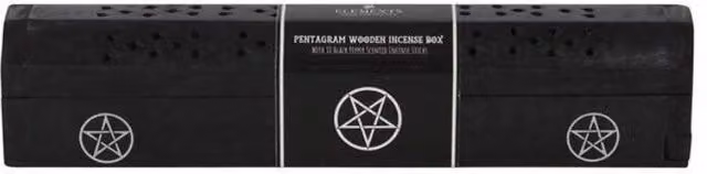 KDMD Pentagram Geometric Wooden Black Pepper Incense Stick Box Set in Black and White