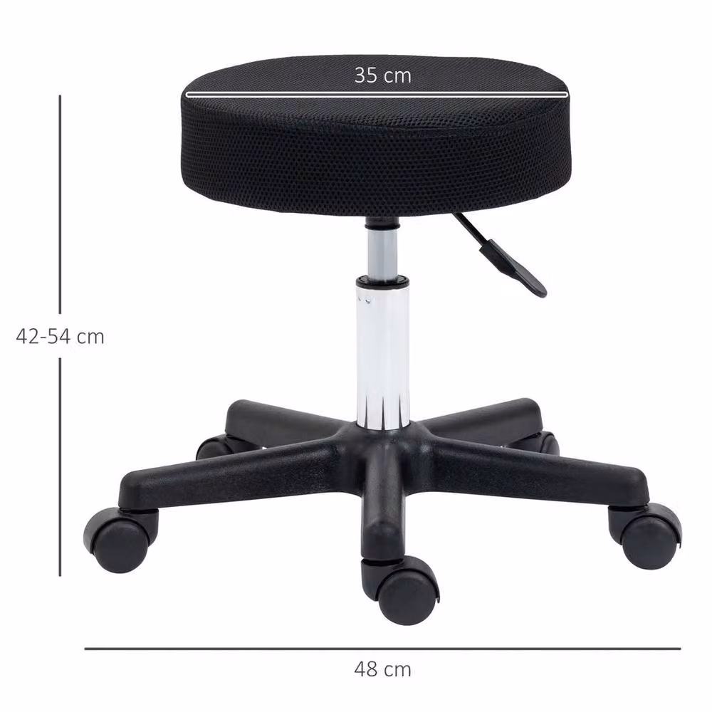 FORGEVIO Black Swivel Salon Stool, Adjustable Beauty and Spa Chair with Castors – 2