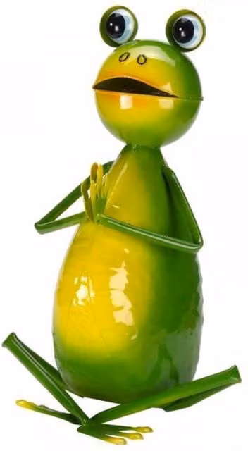 Garden Mile Metal Yoga Frog Garden Ornament in Green and Yellow