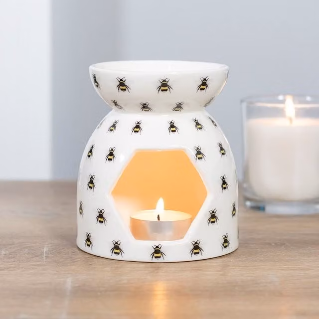 Something Different White Ceramic Bee Tabletop Oil Burner – 1