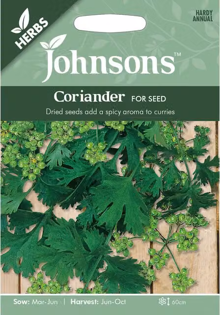 Johnsons Coriander Herb Seeds for Spring Planting